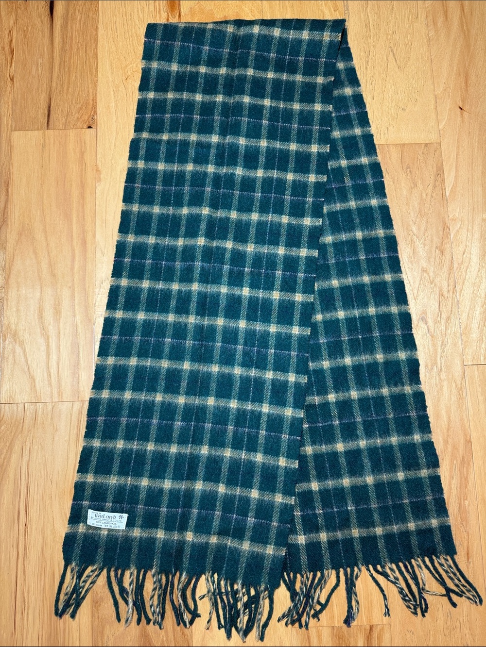 Ireland Lambswool Plaid Fringe Scarf